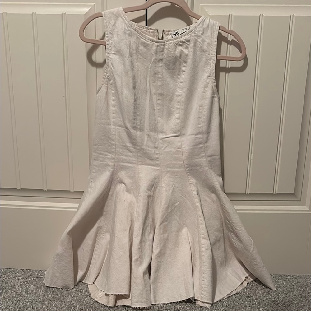 Zara Ivory Skater Dress ZW Collection